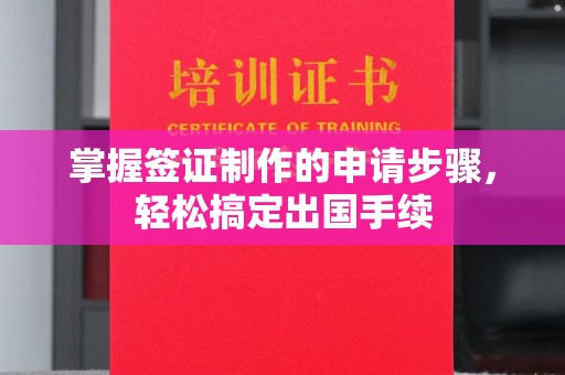 广陵掌握签证制作的申请步骤，轻松搞定出国手续