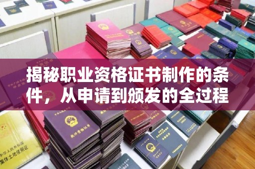 广陵揭秘职业资格证书制作的条件，从申请到颁发的全过程