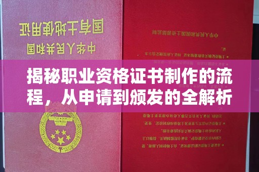 广陵揭秘职业资格证书制作的流程，从申请到颁发的全解析
